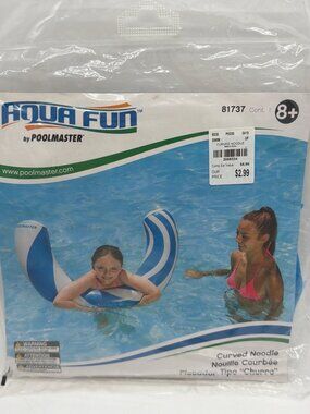Aqua Fun By Poolmaster Curved Noodle Floater 44" Durable Pool Toy For Ages 8+